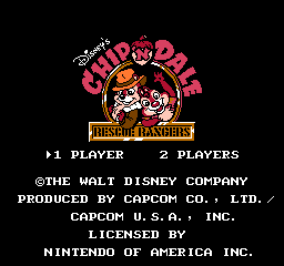 Chip 'n Dale Rescue Rangers (USA) Title Screen